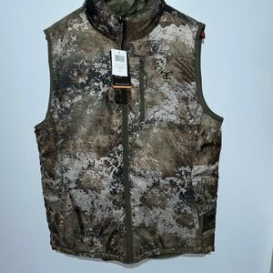 TrueTimber Men's Multicolor Camouflage Reversible Puffer Jacket Vest Medium‎ NWT